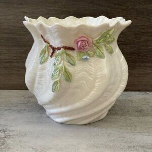 Vintage Belleek Ireland Millennium 2000 4.5" Carlingford Cachepot Vase Planter